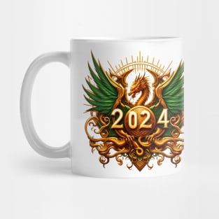 Wooden Gold Green Dragon 2024 No.5 Mug